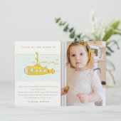 Cute Submarine Fogeel Elke zondag Bedankkaart (Staand voorkant)