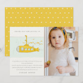 Cute Submarine Fogeel Elke zondag Bedankkaart (Voorkant / Achterkant)