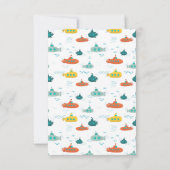 Cute Submarine Nautical Deep Sea Fish Kids Bedankkaart (Achterkant)