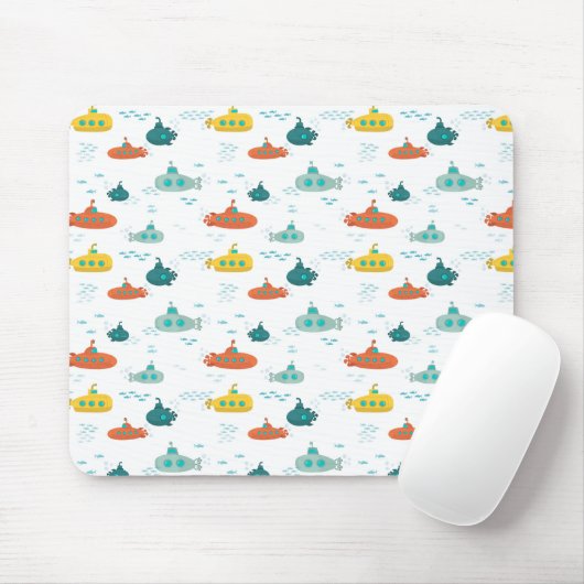 Cute Submarine Nautical Deep Sea Fish Kids Muismat (Met muis)