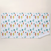 Cute Submarine Nautical Deep Sea Fish Kids Strandlaken (Voorkant)