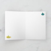 Cute Submarine Nautical Deep Sea Fish Pattern Kaart (Binnen)