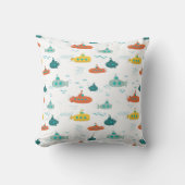 Cute Submarine Nautical Deep Sea Fish Pattern Kussen (Voorkant)