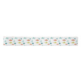 Cute Submarine Nautical Deep Sea Fish Pattern Satijnen Lint (Voorkant)