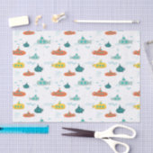 Cute Submarine Nautical Deep Sea Fish Pattern Tissuepapier (Craft)
