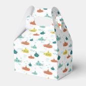 Cute Submarine Nautical Sea Fish Kids Birthday Bedankdoosjes (Achterkant)