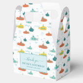 Cute Submarine Nautical Sea Fish Kids Birthday Bedankdoosjes (Geopend)