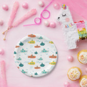 Cute Submarine Nautical Sea Fish Kids Birthday Papieren Bordje (Feest)