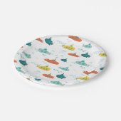 Cute Submarine Nautical Sea Fish Kids Birthday Papieren Bordje (Gekanteld)