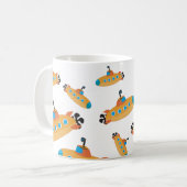 Cute Submarine Patroon Koffiemok (Voorkant links)
