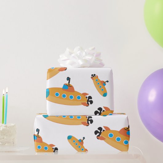 Cute Submarine Pattern Kinder Party Cadeaupapier (Feestgeschenken)