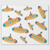 Cute Submarine Pattern Kinder Party Cadeaupapier (Vlak)