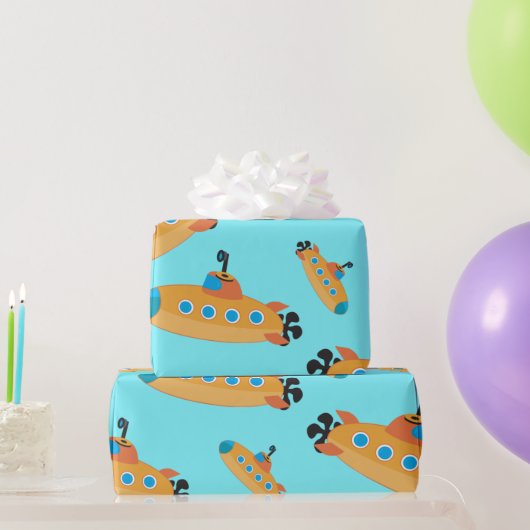 Cute Submarine Pattern Kinder Party Cadeaupapier (Feestgeschenken)