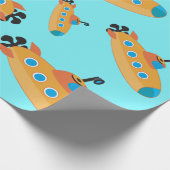 Cute Submarine Pattern Kinder Party Cadeaupapier (Hoek)