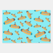 Cute Submarine Pattern Kinder Party Inpakpapier Vel (Voorkant 2)