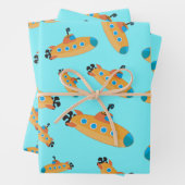 Cute Submarine Pattern Kinder Party Inpakpapier Vel (In situ)
