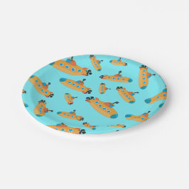 Cute Submarine Pattern Kinder Party Papieren Bordje