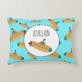 Cute Submarine Pattern Nursery Kinder Room Accent Kussen (Voorkant)