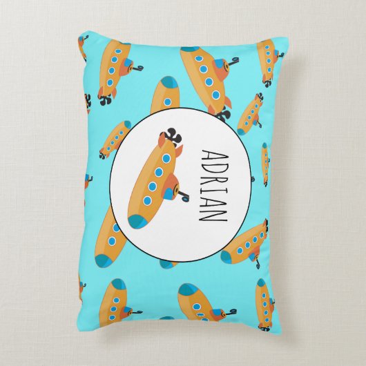 Cute Submarine Pattern Nursery Kinder Room Accent Kussen (Achterkant (Verticaal))