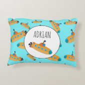 Cute Submarine Pattern Nursery Kinder Room Accent Kussen (Achterkant)