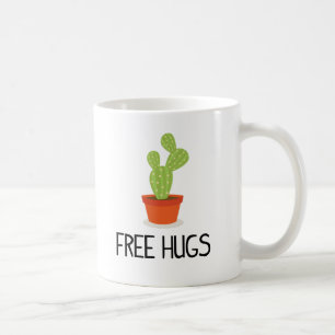 Cute succulent cactus free hugs koffiemok