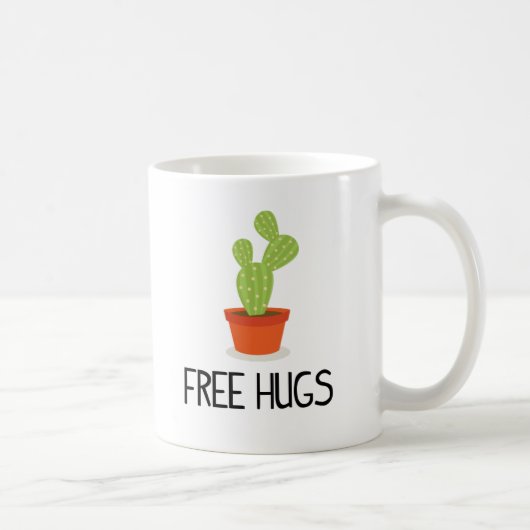 Cute succulent cactus free hugs koffiemok (Rechts)