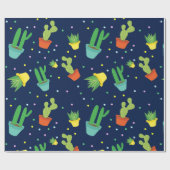 Cute succulent cactus polka dots patroon cadeaupapier (Vlak)