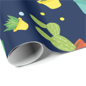 Cute succulent cactus polka dots patroon cadeaupapier (Rol Hoek)