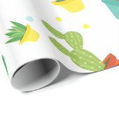 Cute succulent cactus polka dots patroon cadeaupapier (Rol Hoek)