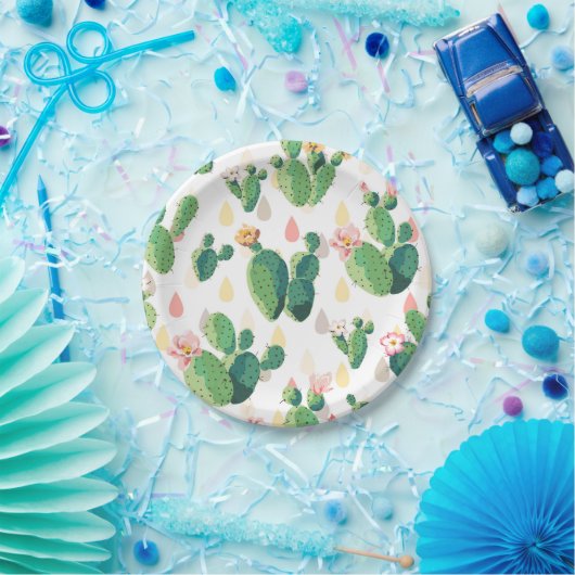 Cute Succulent Lovely Cactus Paper Borden Papieren Bordje (Feest)