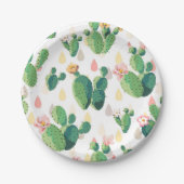 Cute Succulent Lovely Cactus Paper Borden Papieren Bordje (Voorkant)