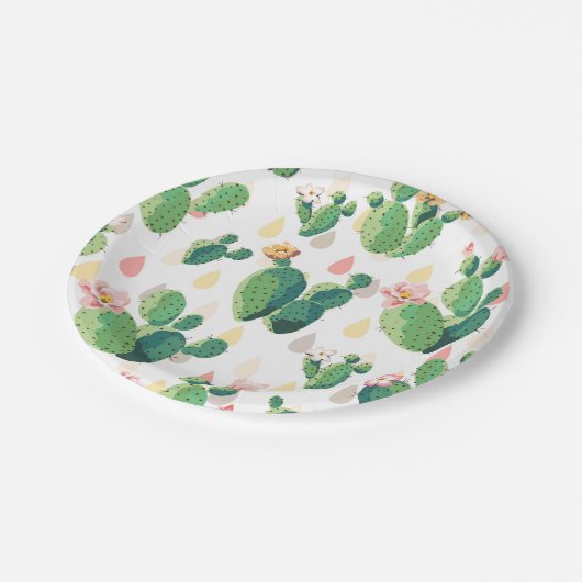 Cute Succulent Lovely Cactus Paper Borden Papieren Bordje (Gekanteld)