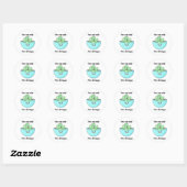 Cute Succulent Plant in Kawaii Style Ronde Sticker (Vel)