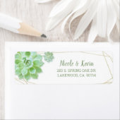 Cute Succulents Wedding Return Address Etiket (Insitu)