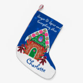 Cute Sugar and Spice Gingerbrood House Kleine Kerstsok (Voorkant (Hangend))