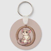 Cute Sugar Glider Ornament Art Sleutelhanger (Achterkant)