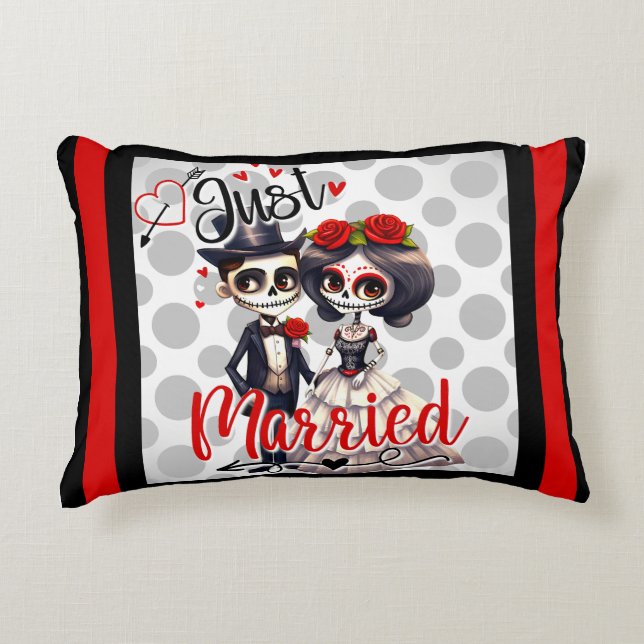 Cute Sugar Skull Accent Kussen (Voorkant)