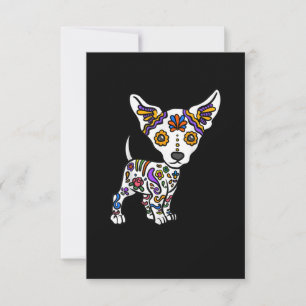 Cute Sugar Skull Chihuahua RSVP Kaartje
