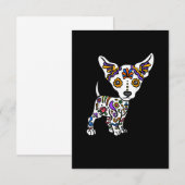 Cute Sugar Skull Chihuahua RSVP Kaartje (Voorkant / Achterkant)