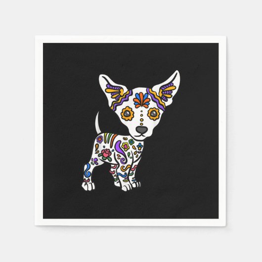 cute sugar skull chihuahua servet (Voorkant)