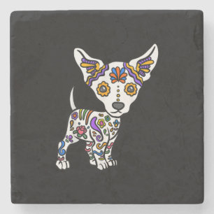 Cute Sugar Skull Chihuahua Stenen Onderzetter