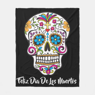 Cute Sugar Skull Happy Day of the Dead Fleece Deken