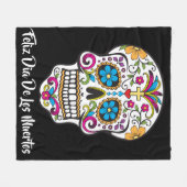 Cute Sugar Skull Happy Day of the Dead Fleece Deken (Voorkant (Horizontaal))