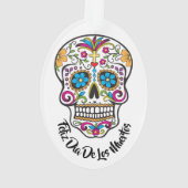 Cute Sugar Skull Happy Day of the Dead Ornament (achterkant)