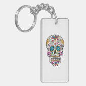 Cute Sugar Skull Happy Day of the Dead Sleutelhanger (Voorkant Links)