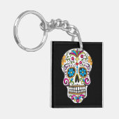 Cute Sugar Skull Happy Day of the Dead Sleutelhanger (Voorkant Links)