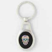 Cute Sugar Skull Happy Day of the Dead Sleutelhanger (Voorkant)