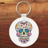 Cute Sugar Skull Happy Day of the Dead Sleutelhanger (Voorkant)