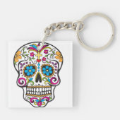 Cute Sugar Skull Happy Day of the Dead Sleutelhanger (Achterkant)