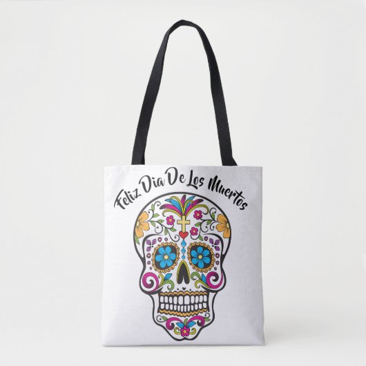 Cute Sugar Skull Happy Day of the Dead Tote Bag (Voorkant)